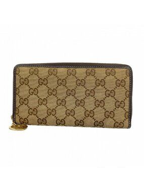 Gucci Wallet GG Canvas Beige Champagne Gold